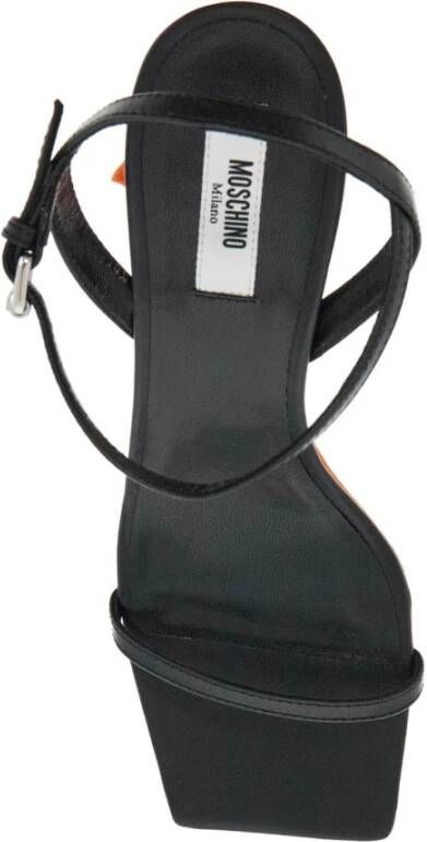 Moschino Eendenpoot Leren Sandalen Black Dames