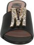Marni Zwarte Leren Fussbett Slides Zwart Dames - Thumbnail 11