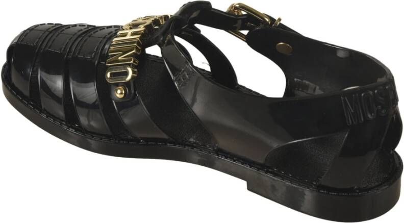 Moschino Flat Sandals Black Dames
