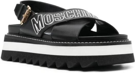 Moschino Flat Sandals Black Dames