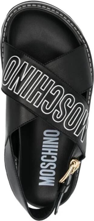 Moschino Flat Sandals Black Dames