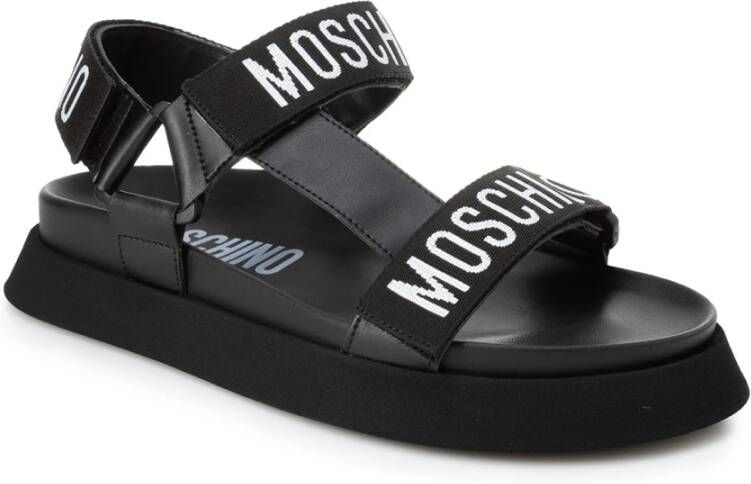 Moschino Flat Sandals Zwart Dames