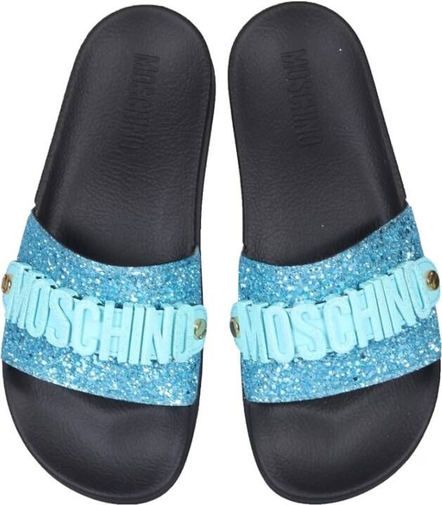 Moschino Flip Flops Sliders Blauw Dames