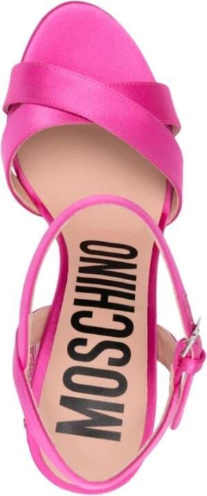 Moschino Fuchsia Roze Satijnen Sandalen Multicolor Dames