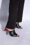 Moschino Heeled mules in leather Black Dames - Thumbnail 2