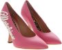 Moschino Roze Leren Logo Puntige Pumps Pink Dames - Thumbnail 2