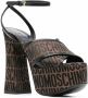 Moschino Bruine Logo-Print Plateau Sandalen Brown Dames - Thumbnail 2