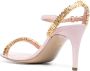 Moschino Roze Logo-Lettering Leren Sandalen Pink Dames - Thumbnail 3