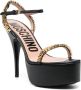Moschino Zwarte hoge hak sandalen met gouden logo plaatje Black Dames - Thumbnail 2