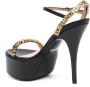 Moschino Zwarte hoge hak sandalen met gouden logo plaatje Black Dames - Thumbnail 3