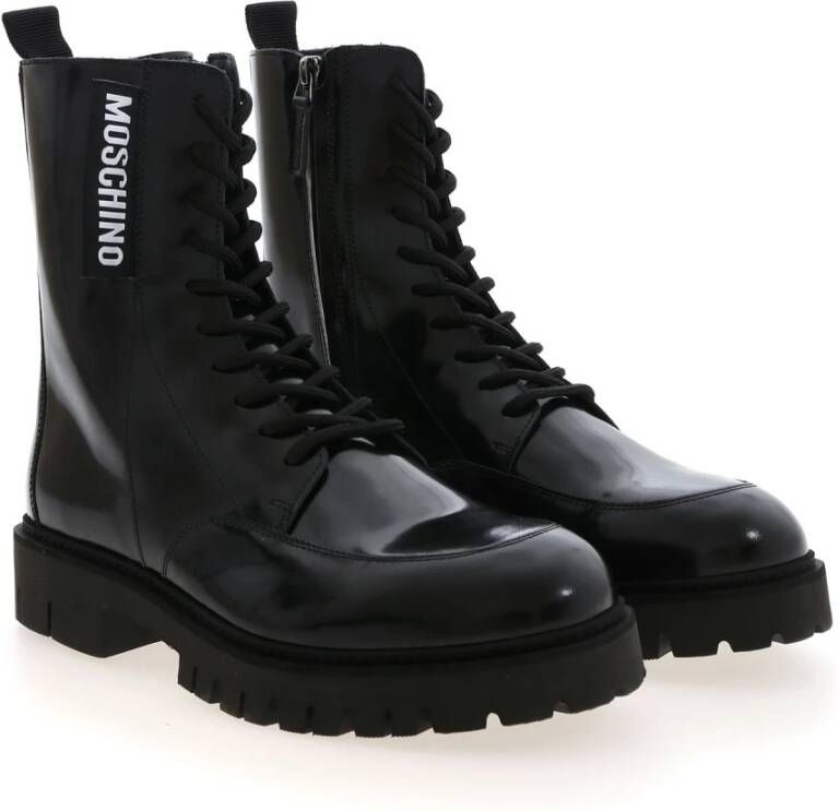 Moschino Lace-up Boots Black Heren