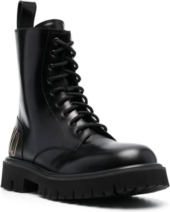 Moschino Lace-up Boots Zwart Heren