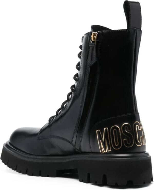 Moschino Lace-up Boots Zwart Heren