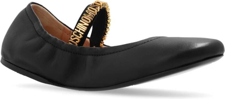 Moschino Leren ballet flats Zwart Dames