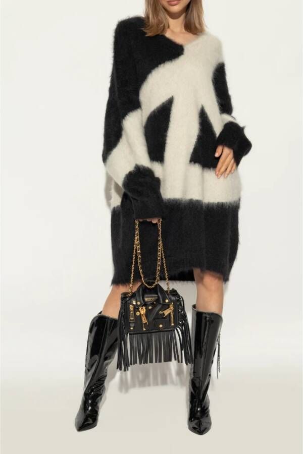 Moschino Leren laarzen Black Dames