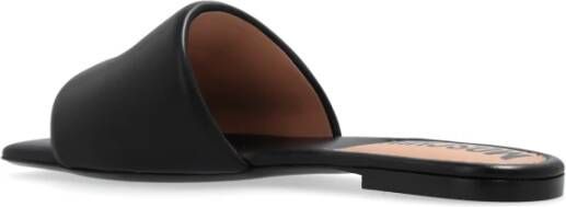 Moschino Leren slides Black Dames