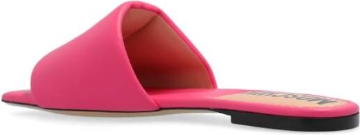 Moschino Leren slides Pink Dames