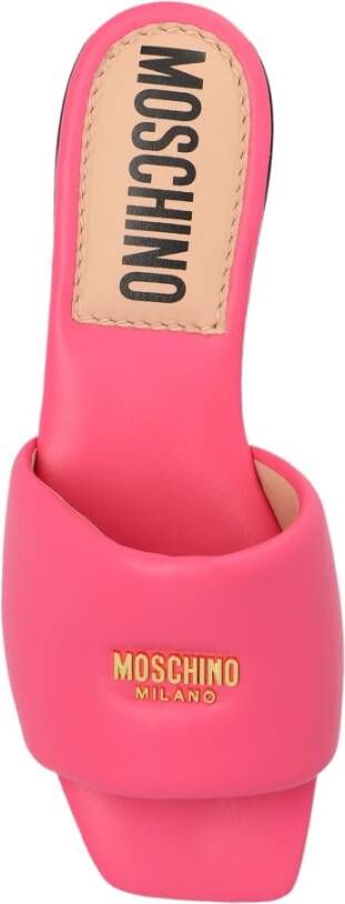 Moschino Leren slides Pink Dames