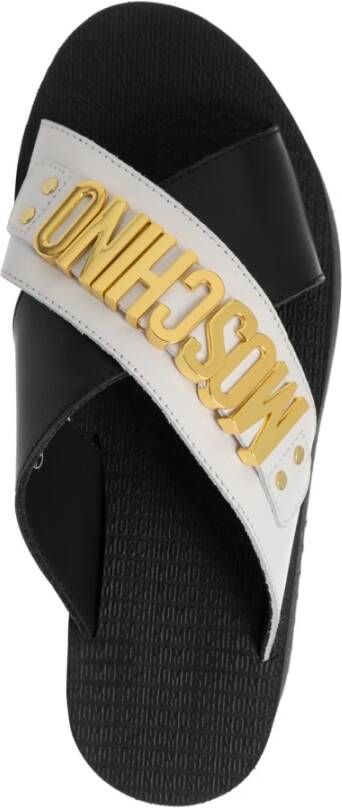 Moschino Lettering Logo Wedges Black Dames