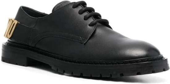 Moschino Zwarte Leren Loafers Black Dames