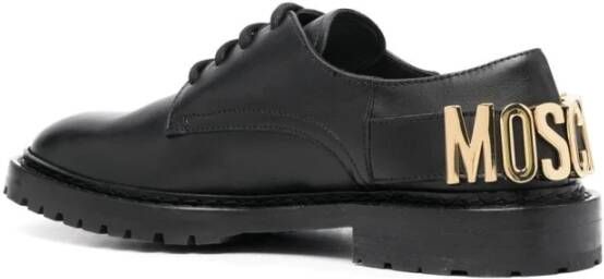 Moschino Zwarte Leren Loafers Black Dames