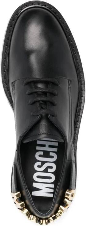 Moschino Zwarte Leren Loafers Black Dames
