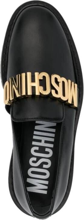 Moschino Zwarte Leren Loafers voor Vrouwen Black Dames