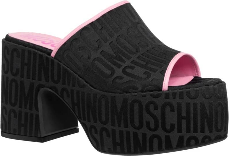 Moschino Logo Heeled mules Black Dames
