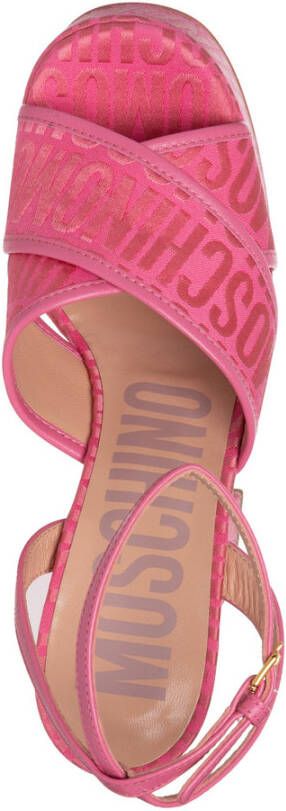 Moschino Logo Heeled sandals Roze Dames