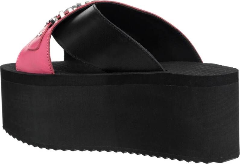 Moschino Logo Lettering Wedges Black Dames