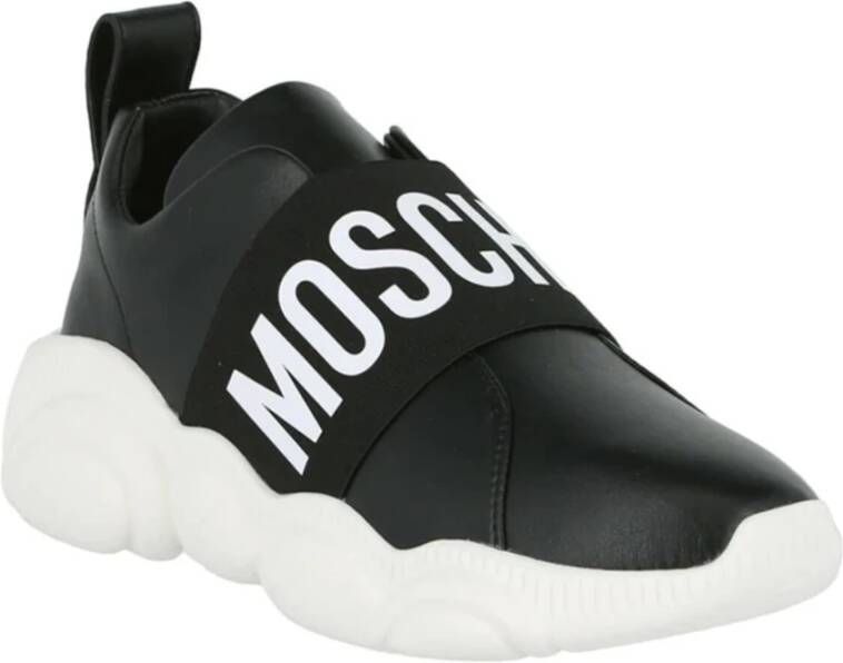 Moschino Logo Sneakers met elastische band Black Dames