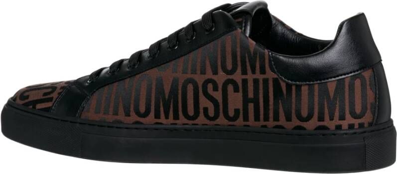Moschino Logo Sneakers Multicolor Vetersluiting Brown Heren