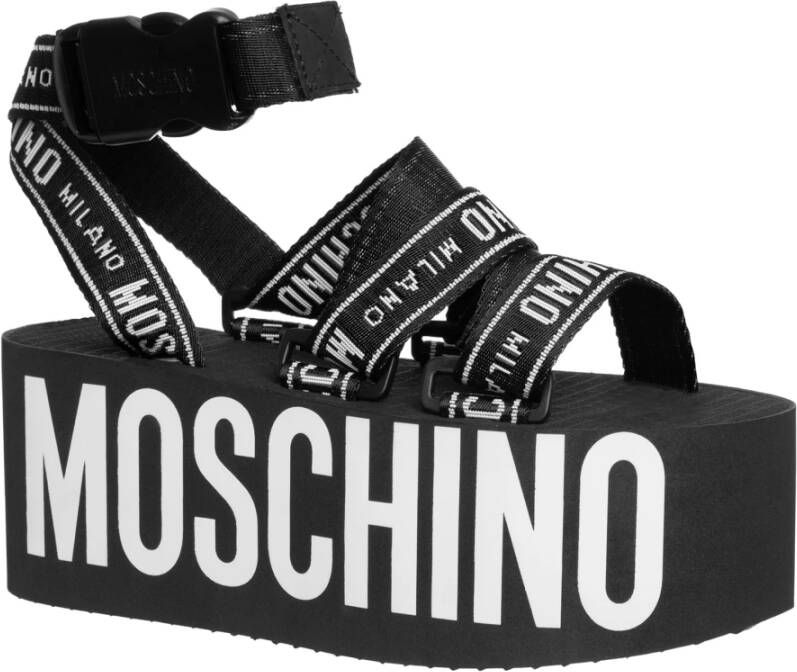 Moschino Logo Wedges Black Dames