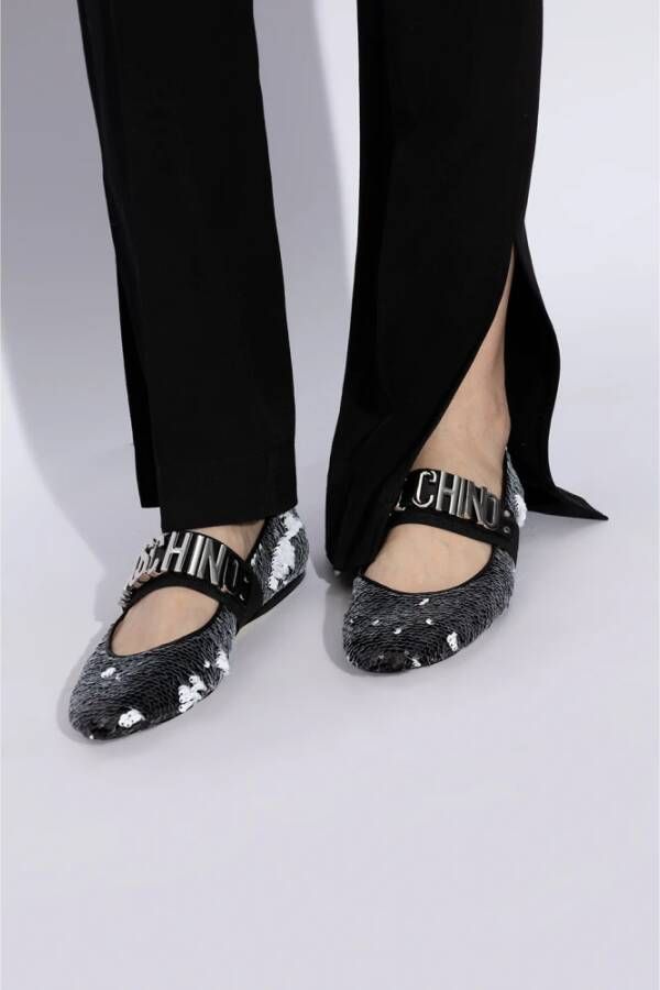 Moschino Lovertjes balletflats Black Dames