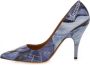 Moschino Vintage Denim Patchwork Pumps Blue Dames - Thumbnail 3