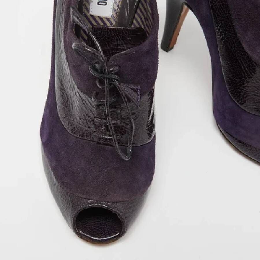 Moschino Pre-Owned Pre-owned Leather boots Purple Dames