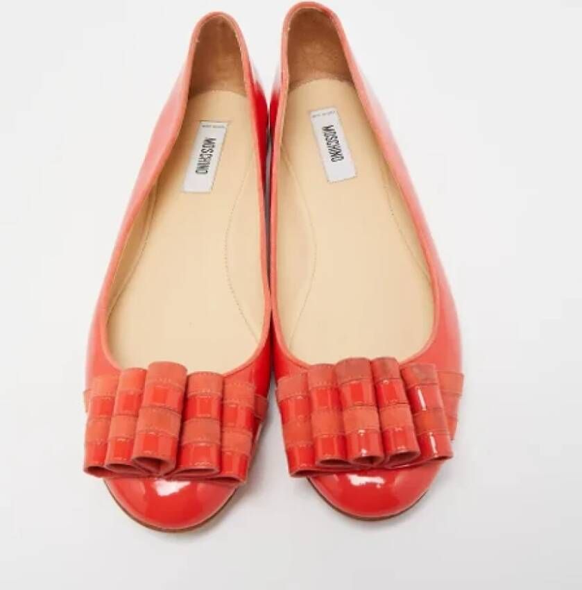Moschino Pre-Owned Pre-owned Leather flats Orange Dames