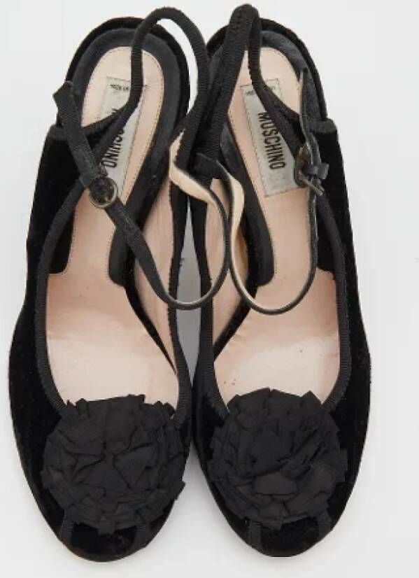 Moschino Pre-Owned Pre-owned Velvet sandals Black Dames