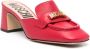 Moschino Rode Leren Sandalen met Gouden Logo Red Dames - Thumbnail 2