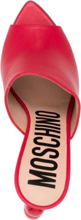 Moschino Rode Slip-On Sandalen met Hartdetail Red Dames