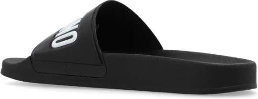 Moschino Rubberen slippers met logo Zwart Dames