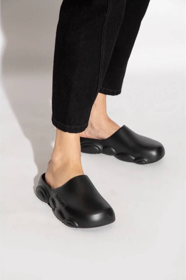 Moschino Rubberen slippers Zwart Dames