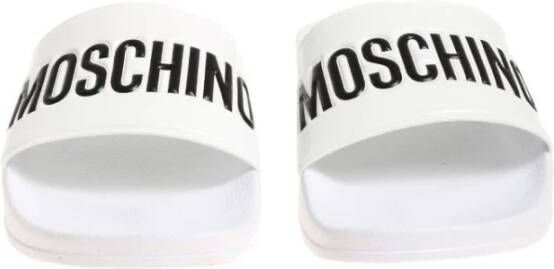 Moschino Witte Logo Zwembadschoenen Wit Heren