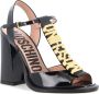 Moschino Goudkleurige Logo Patent Sandalen Black Dames - Thumbnail 2