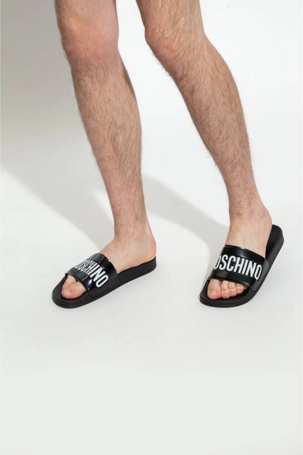 Moschino Slippers met open neus Zwart - Foto 10