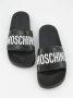 Moschino Zwarte Logo Rubber Zwembadschoenen Black Heren - Thumbnail 15