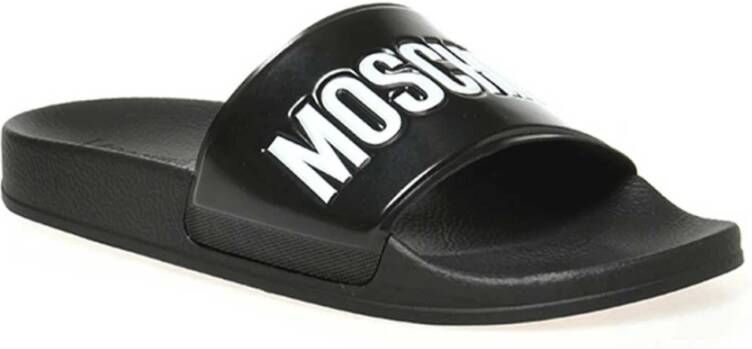 Moschino Slippers met open neus Zwart - Foto 6