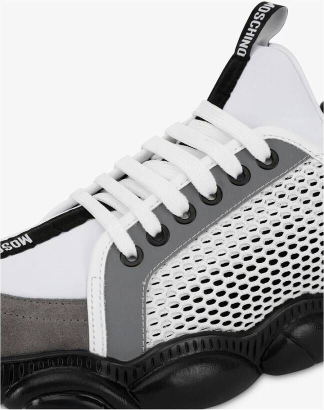 Moschino Teddy Sneaker in wit zwart en grijs White - Foto 13