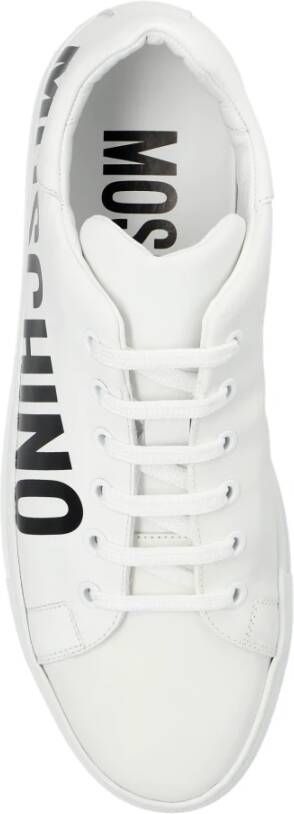 Moschino Witte Leren Sneakers met Vetersluiting White Dames - Foto 8