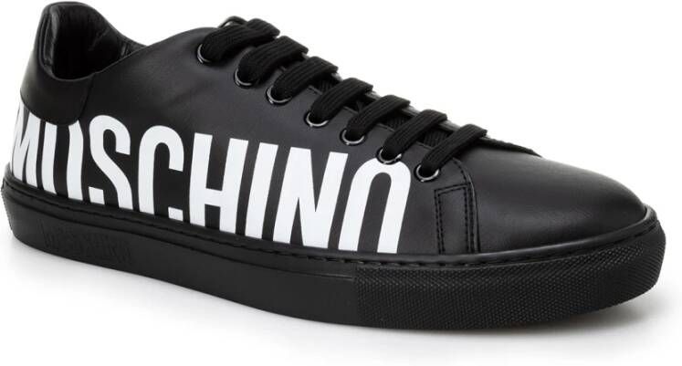 Moschino Zwarte Sneakers met Pinafore Metalen Breedte Zwart Heren